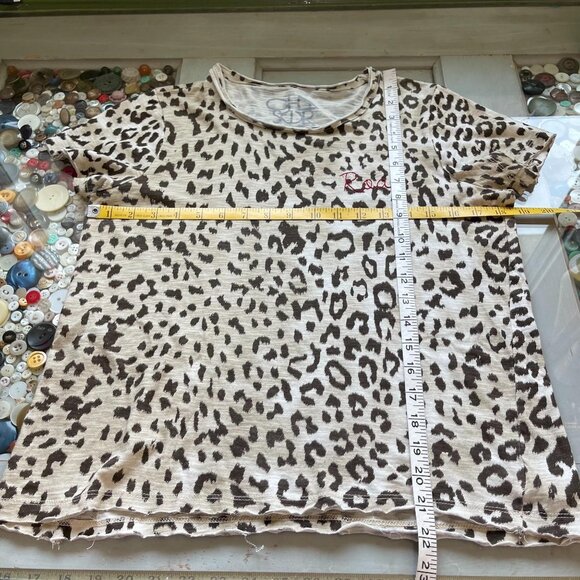 Chaser Animal Leopard Print Roar Shirt Short Sleeve Embroidered Shirt Size Small - Picture 6 of 7